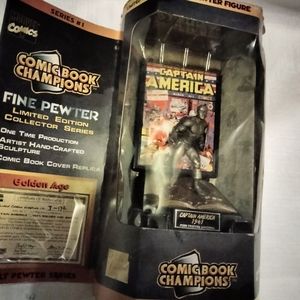 Comic Book Champions Captain America Golden Age Fine Pewter Figure.